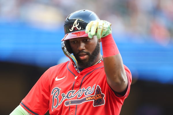 After a 1-for-4 night in the Braves’ series-opening loss to the Boston Red Sox on Friday night at Truist Park, outfielder Michael Harris II was hitting .229 with an OPS of .595. (Arvin Temkar/AJC)