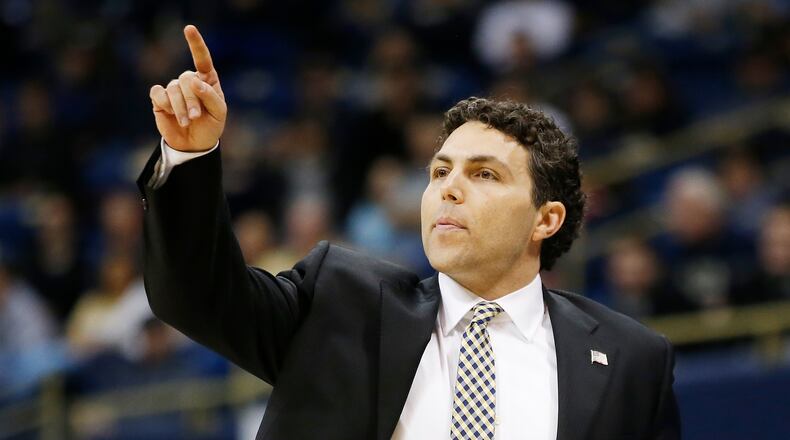 Georgia Tech coach Josh Pastner directs his team during the first half of an NCAA college basketball game  against Pittsburgh, Saturday, Jan. 13, 2018, in Pittsburgh. (AP Photo/Jared Wickerham)