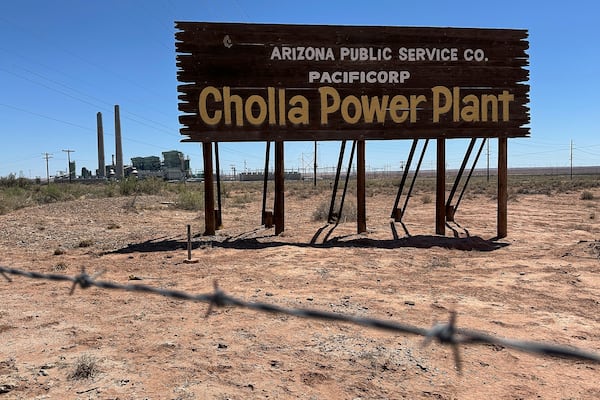 The coal-fired Cholla Power Plant, which shut down in March, is pictured Wednesday, April 23, 2025, near Joseph City, Ariz. (AP Photo/Susan Montoya Bryan)