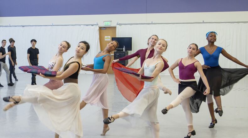 The Atlanta Ballet rehearses for "La Sylphide." Photo: Kim Kenney