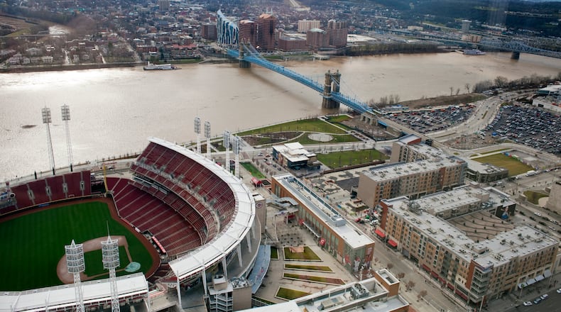The Banks is in the heart of the Riverfront development in Cincinnati, Ohio and combines entertainment and residences between two professional sports teams stadiums: Paul Brown Stadium and Great American Ball Park.