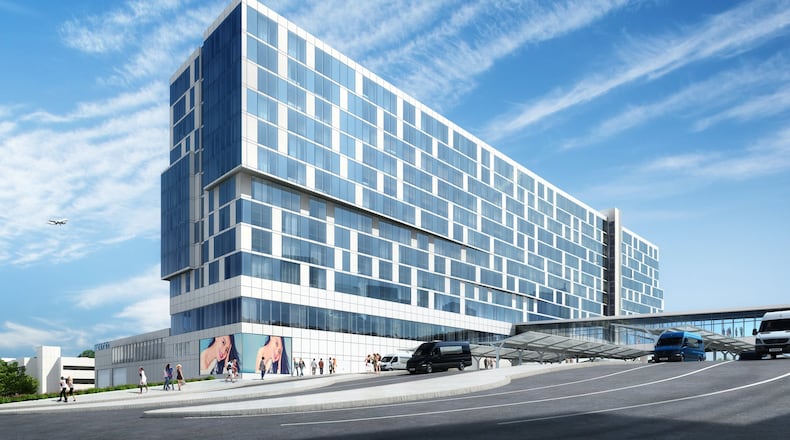 A rendering of the new design for the hotel to be built next to Hartsfield-Jackson International Airport. Source: Majestic Realty Co.