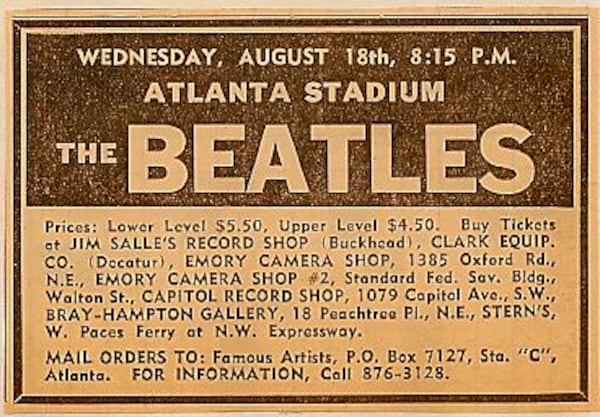 Marcia Proctor shares a photo of an ad promoting the Beatles show.