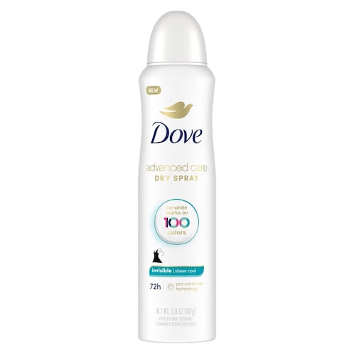 According to the manufacturer, Dove Advanced Care Antiperspirant and Deodorant Invisible Dry Spray has been tested on 100 different colors and is formulated for all skin types.