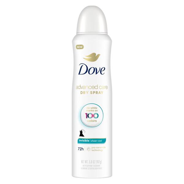 According to the manufacturer, Dove Advanced Care Antiperspirant and Deodorant Invisible Dry Spray has been tested on 100 different colors and is formulated for all skin types.