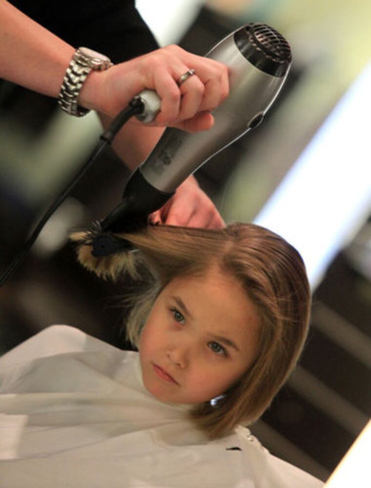 Locks of Love donation at Van Michael Salon