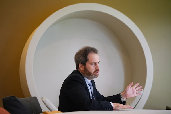 Jose Rey de Castro, a former member of the Sodalitium, speaks during an interview with the Associated Press in Lima, Peru, Wednesday, May 21, 2025. (AP Photo/Guadalupe Pardo)