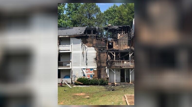 In a fire at the Sierra Village Apartments in Brookhaven, eight units were destroyed Sunday leaving 41 people homeless. (photo courtesy Red Cross)