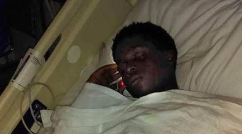 Montravious Thomas, 13, had his right leg amputated below the knee at an Atlanta hospital. (Credit: The Columbus Ledger-Enquirer)