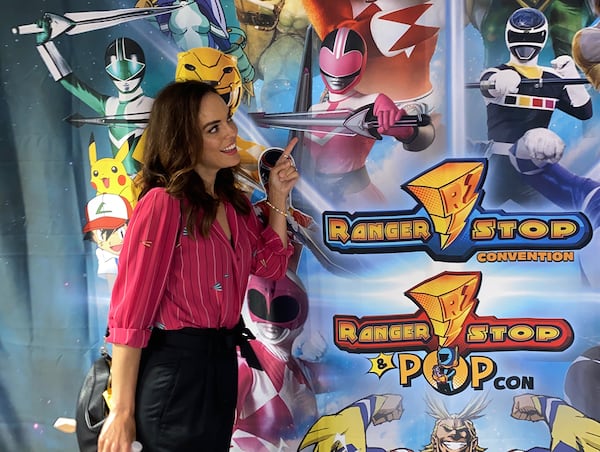 Erin Cahill, a former Pink Power Ranger from 2001, guests at a previous Ranger Stop & Pop Comic Con in Atlanta. (CONTRIBUTED)