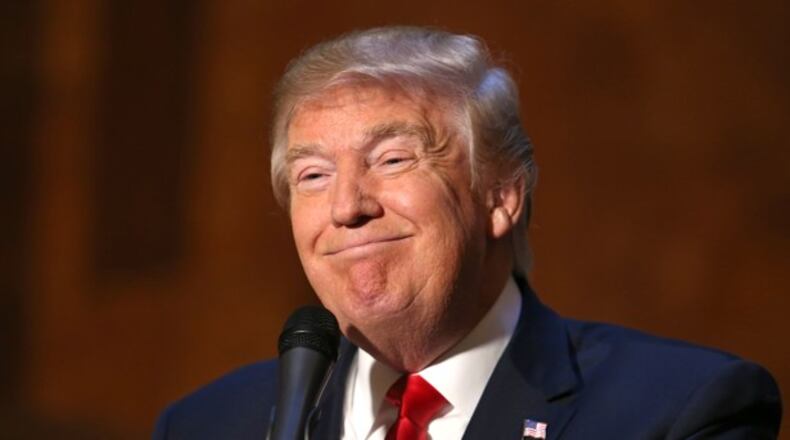 Businessman and Republican presidential candidate Donald Trump speaks during a press conference at Trump Tower on Tuesday, Nov. 3, 2015, in New York. (Photo by Greg Allen/Invision/AP)