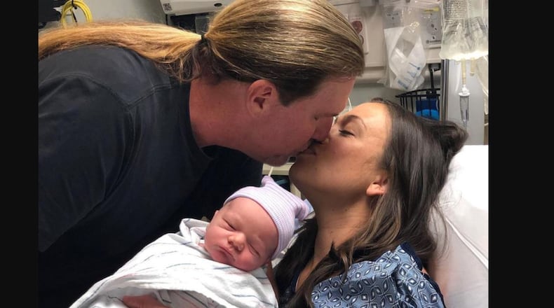 Steve Rickman with his son Parker and wife Amanda. CR: Facebook