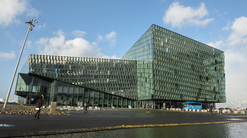 REYKJAVIK, ICELAND - MARCH 14: A view of the exterior of Harpa Concert Hall during Reykjavik Fashion Festival 2015 on March 14, 2015 in Reykjavik, Iceland. (Photo by Matthew Eisman/Getty Images)