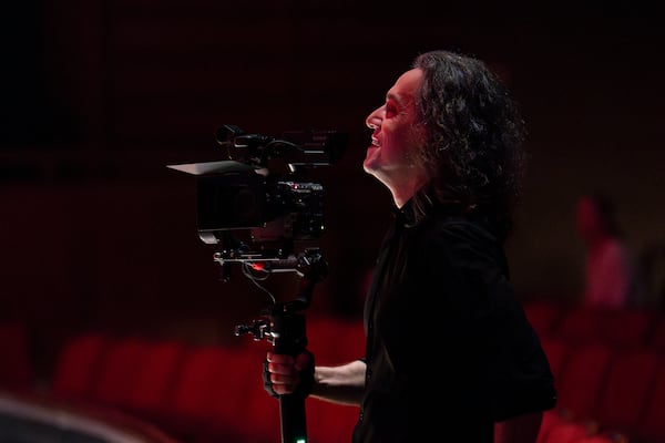 Barral behind the camera during a shoot of "Siegfried" at the Cobb Energy Performing Arts Centre in April. (Olivia Bowdoin for the AJC)