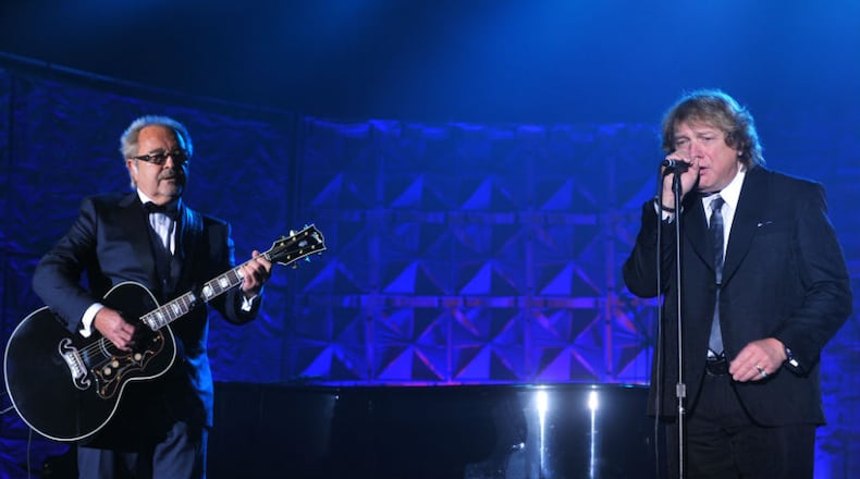 Mick Jones and Lou Gramm of Foreigner, pictured in 2013, were among the original surviving members of the band who reunited for a performance for the first time since 1980. Other members include Al Greenwood and Ian McDonald.