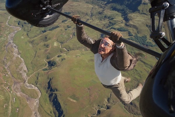 This image released by Paramount Pictures and Skydance shows Tom Cruise in a scene from "Mission: Impossible - The Final Reckoning." (Paramount Pictures and Skydance via AP)