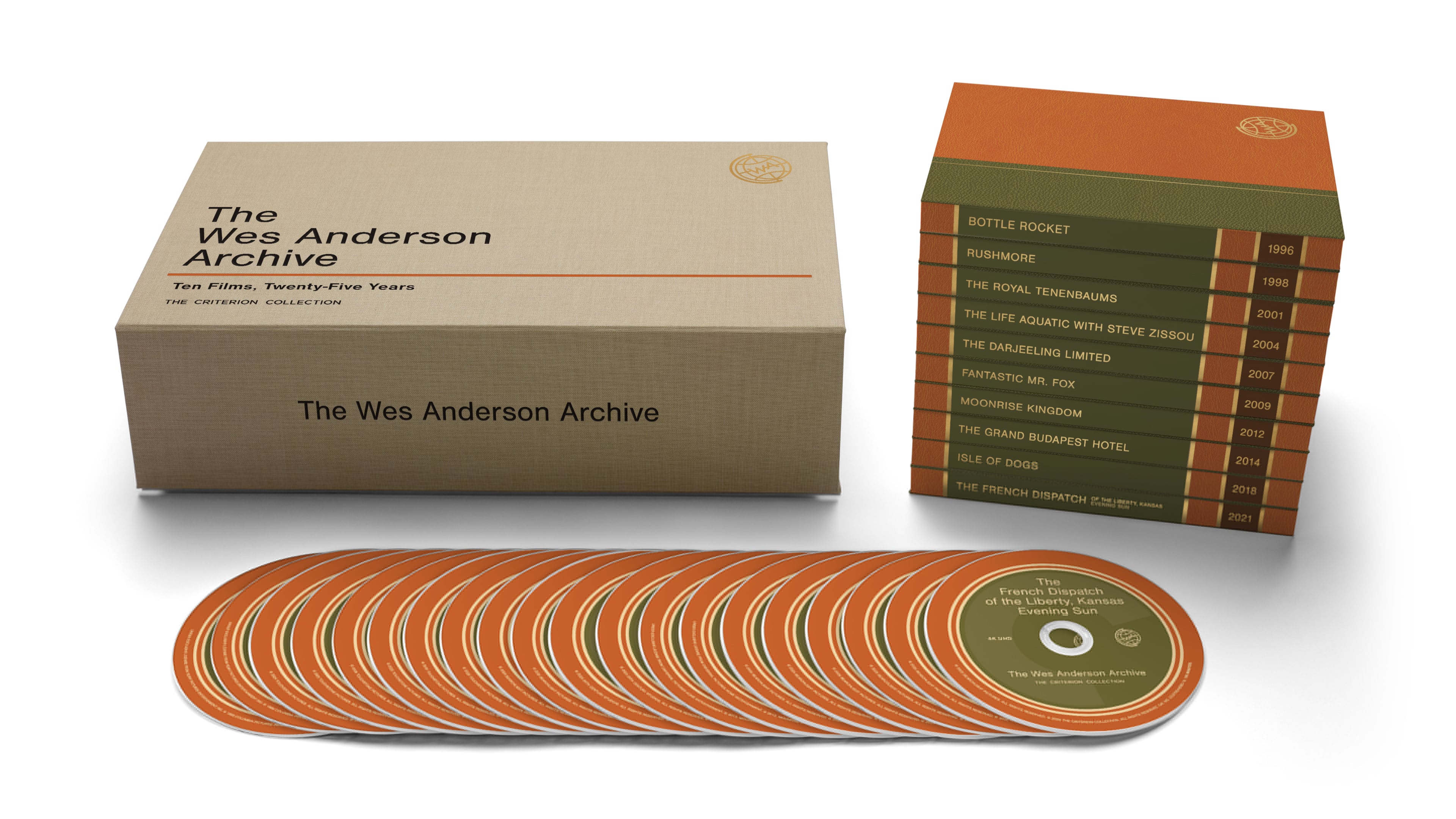 This product image released by Criterion shows "The Wes Anderson Archive," a box set of ten films by the filmmaker. (Criterion via AP)
