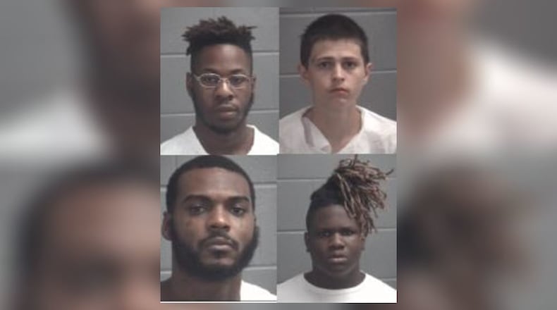 Top row, from left: Xavier Lamar Carter, Ryan Matthew Willis. Bottom row: Robert Freeman III, Damarion Sinkfield.