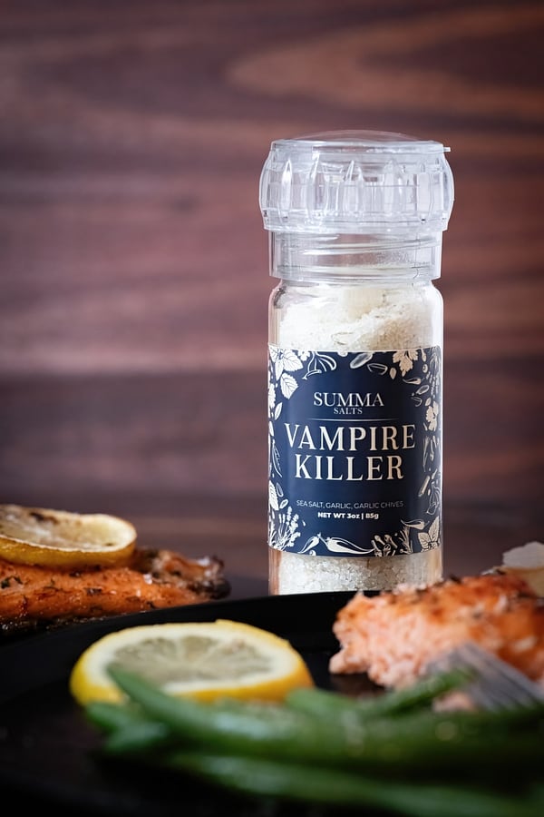 Vampire killer garlic salt from Summa Salts.
(Courtesy of Summa Salts/Elizabeth Anne Photography)