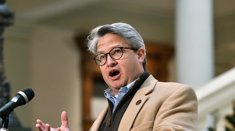 Gabriel Sterling, Voting System Implementation Manager with the Georgia Secretary of State's office, speaks during a news conference at the Georgia State Capitol building in Atlanta on Tuesday, Dec. 1, 2020. (Hyosub Shin/Atlanta Journal-Constitution/TNS)