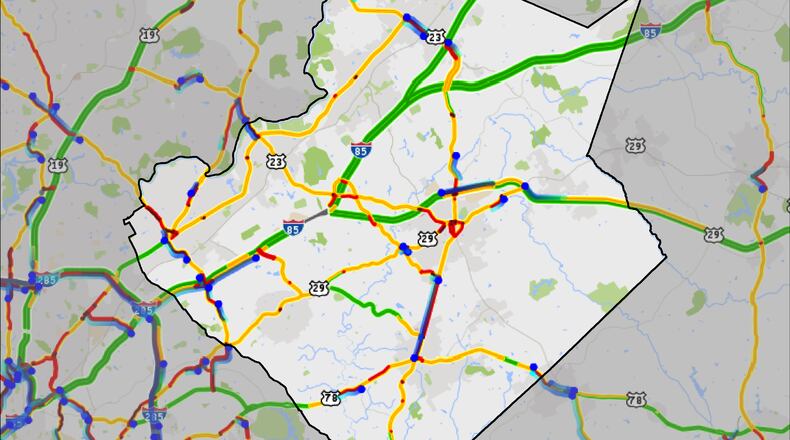 The biggest traffic bottlenecks happening right now in Gwinnett County, according to data from the Atlanta Regional Commission.