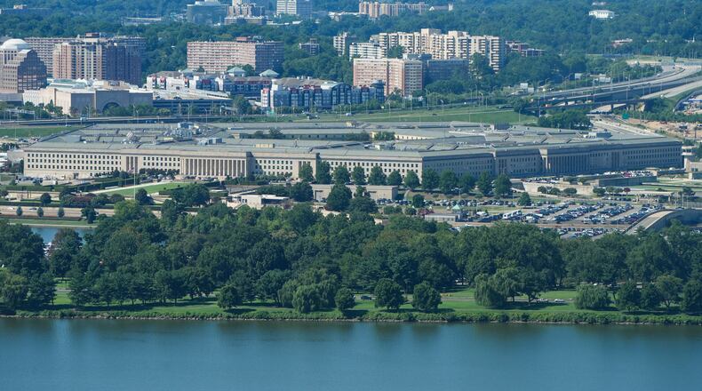 The Pentagon is seen from the Washington Monument, Wednesday, Aug. 19, 2026, in Washington. (AP Photo/Alex Brandon)