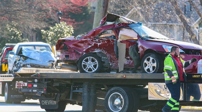 A deadly crash on Lawrenceville Highway caused delays near Jimmy Carter Boulevard. JOHN SPINK / JSPINK@AJC.COM