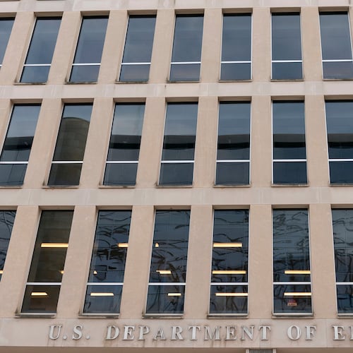 FILE - The U.S. Department of Education building is seen in Washington, on Nov. 18, 2024. (AP Photo/Jose Luis Magana, File)