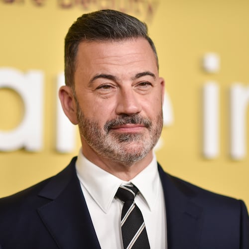 FILE - Jimmy Kimmel arrives at the third annual Rare Impact Fund Benefit: A Night of Radiance & Reflection on Oct. 29, 2025, at nya studios WEST in Los Angeles. (Photo by Richard Shotwell/Invision/AP, File)