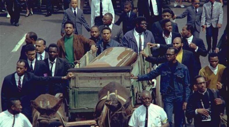 Atlanta parenting expert Michael Popkin joined classmates from Northside High and thousands of others 50 years ago to march behind the mule-drawn wagon that carried Martin Luther King’s body  to the cemetery.