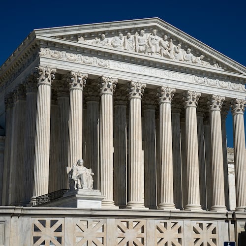 The Supreme Court is seen in Washington, Monday, May 18, 2026. (AP Photo/J. Scott Applewhite)