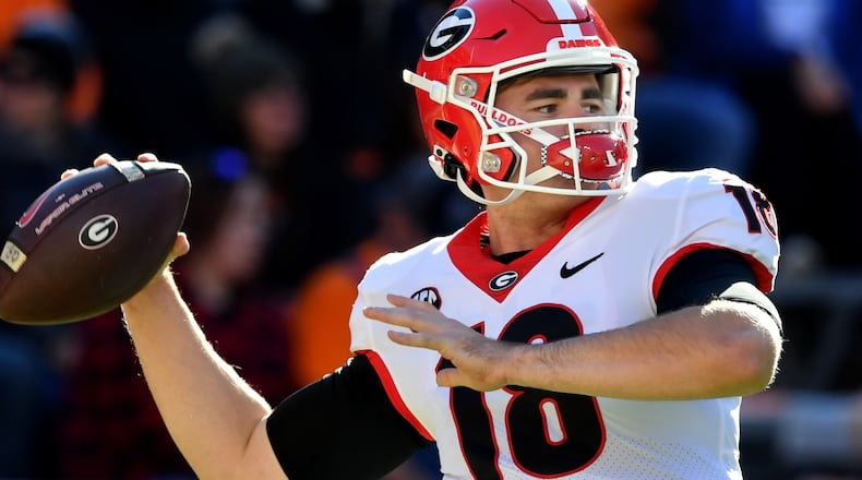 Remember this guy? It's Georgia quarterback JT Daniels and you'll probably see him play in the Bulldogs' final home game of the season Saturday against Charleston Southern. (Hyosub Shin / Hyosub.Shin@ajc.com)