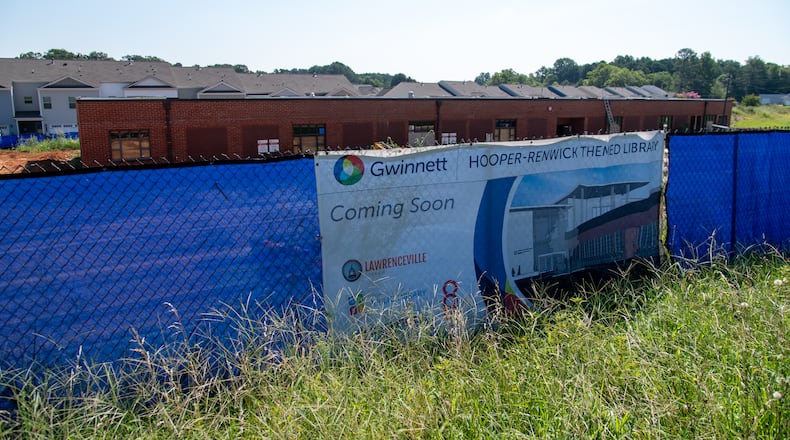 A new library is built at the historical Hooper-Renwick School sight in Lawrenceville, GA. August 18, 2023 (Jamie Spaar for the Atlanta Journal Constitution)
