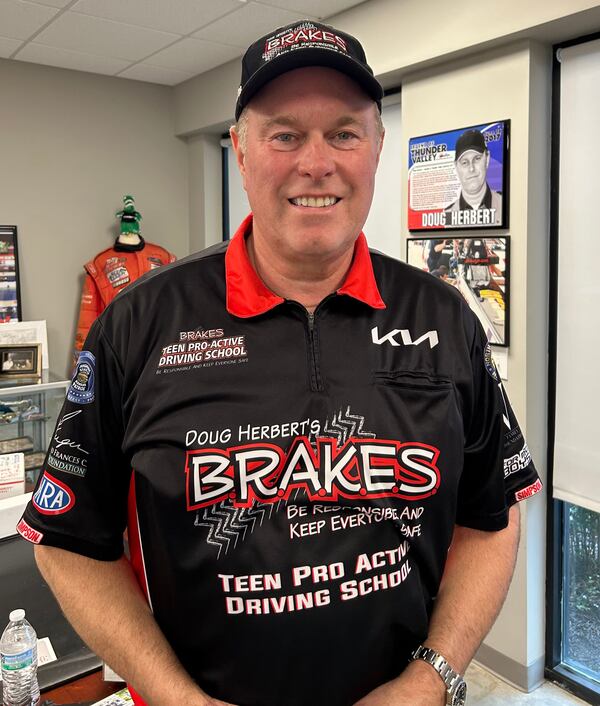 Retired drag racer Doug Herbert's hands-on B.R.A.K.E.S. classes trains young drivers and their parents on many high-stress moves and skills that can dramatically decrease their chances of causing a wreck. (Courtesy of B.R.A.K.E.S.)