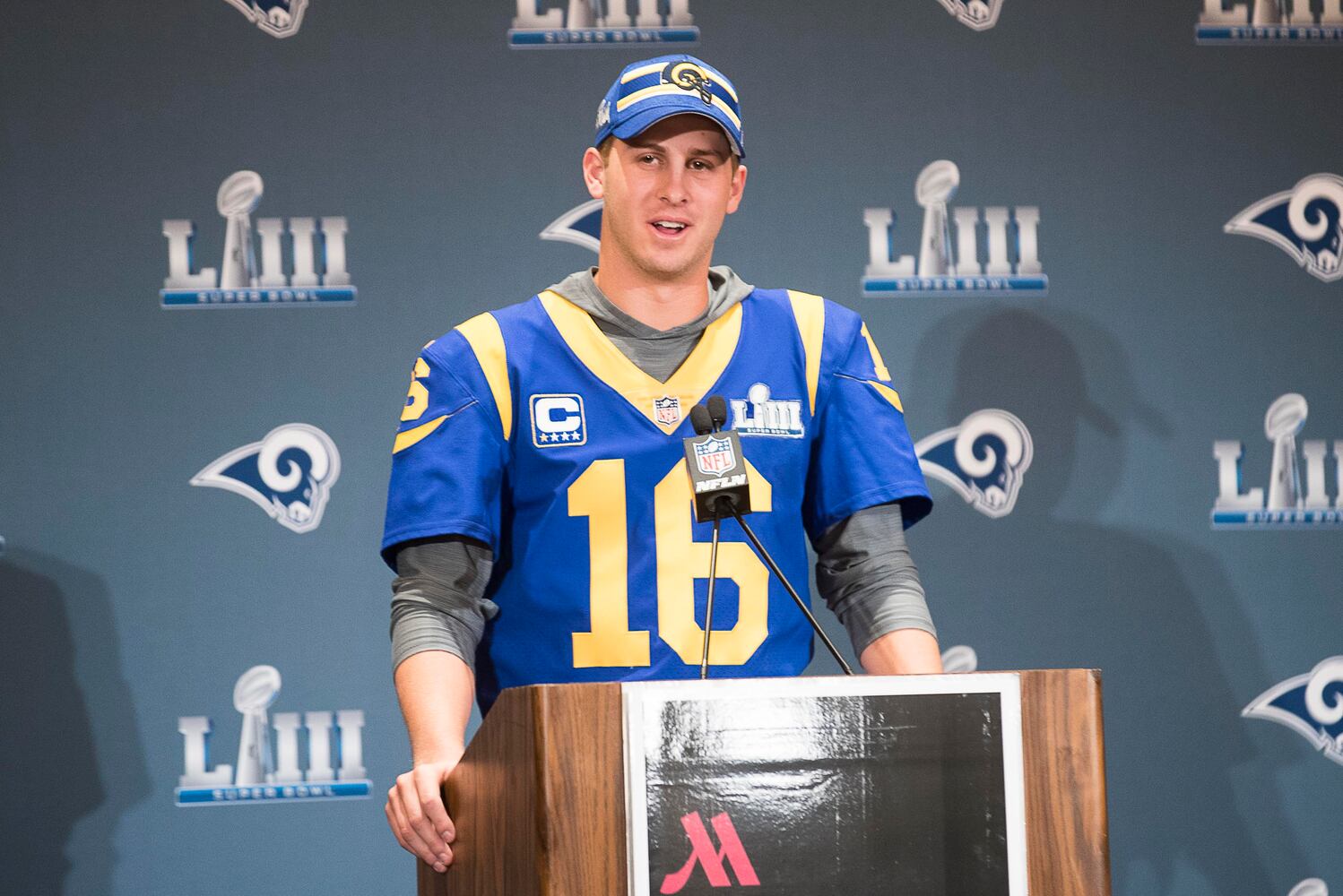 Photos: Players, coaches meet with media as Super Bowl week continues