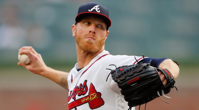 Mike Foltynewicz of the Atlanta Braves pitches in the first inning against the Miami Marlins during game two of a doubleheader at SunTrust Park on August 13, 2018 in Atlanta, Georgia. (Photo by Kevin C. Cox/Getty Images)