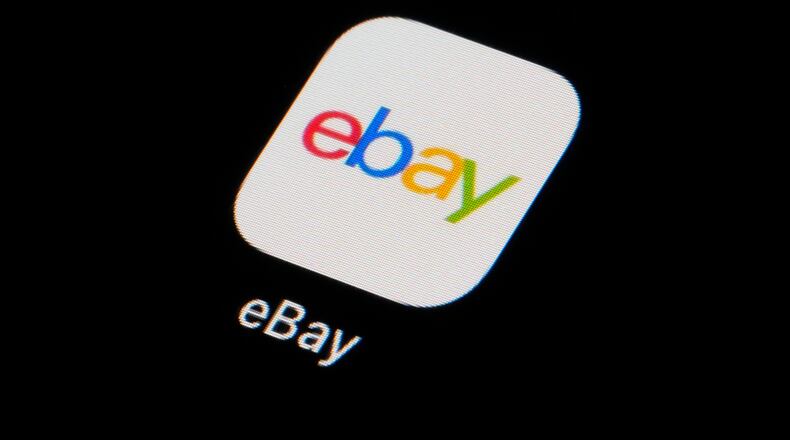 FILE - The eBay app icon is seen on a smartphone, Feb. 28, 2023, in Marple Township, Pa. (AP Photo/Matt Slocum, File)
