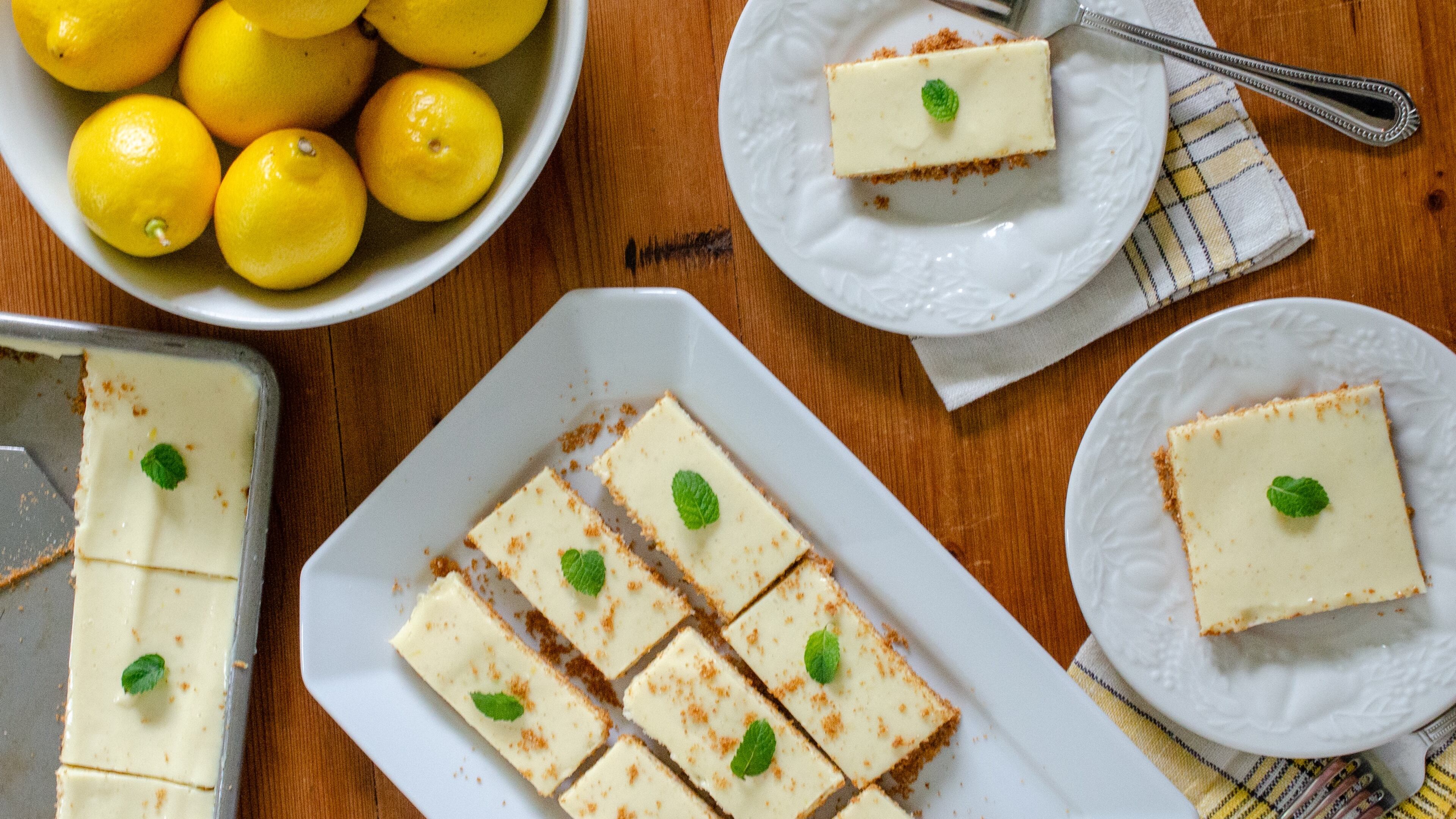 Lightened-Up Refrigerator Lemon Bars are a healthier make-ahead icebox dessert. (Virginia Willis for the AJC)