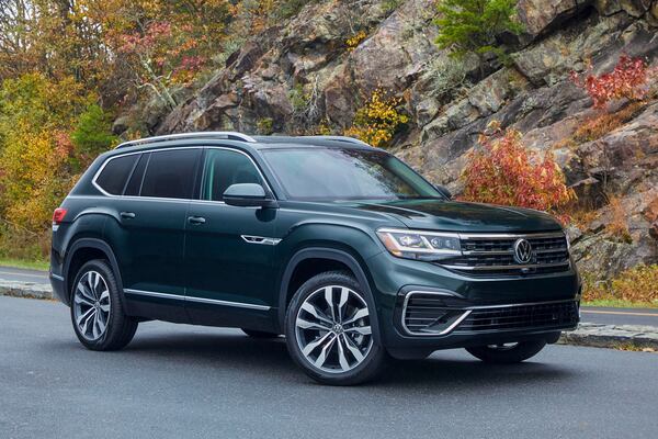 This photo provided by Volkswagen shows the 2022 Atlas. The Atlas is a great choice for a roomy SUV that can carry three rows of passengers in pleasing comfort. (Courtesy of Volkswagen of America via AP)
