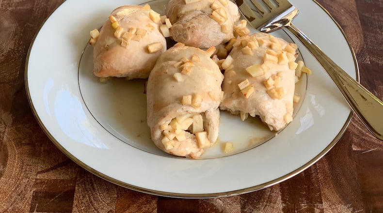 Apples and honey transform weeknight chicken breasts into a festive meal. CONTRIBUTED BY KELLIE HYNES