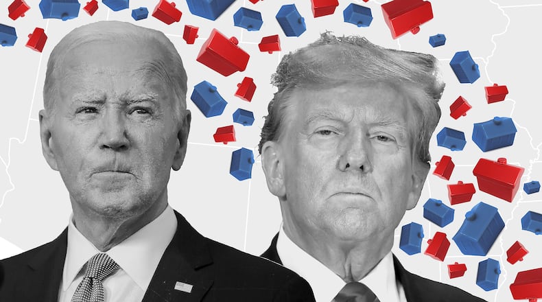 Housing costs will be top of mind for many Georgia voters as they decide who to pick for president (Illustration by ArLuther Lee/AP)