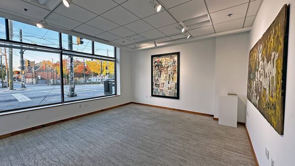 Work by the late Miami folk artist Purvis Young in the front gallery of the Sun ATL.