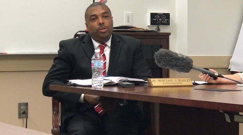 Clayton County Public Schools Superintendent Morcease Beasley address journalists during an Editorial Breakfast at Clayton Schools headquarters in Jonesboro. (Marlon A. Walker/marlon.walker@ajc.com)
