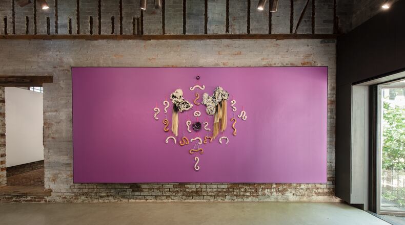 Zipporah Camille Thompson's "crown chakra" is one of the works in the group show "Is it not enough that i smile in the valleys?" (Photo by Take It Easy)