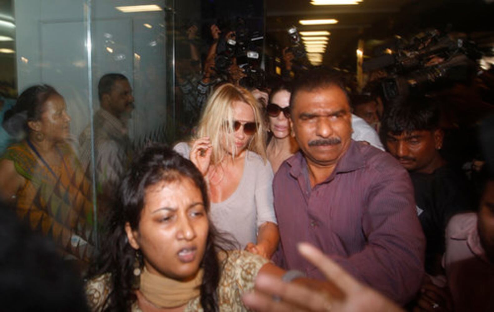 Pamela Anderson accosted as she arrives in India