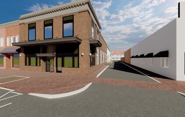 A conceptual rendering of a new Ted's Montana Grill approved to be built on Marietta Square. (Courtesy of Marietta Historic Board of Review)