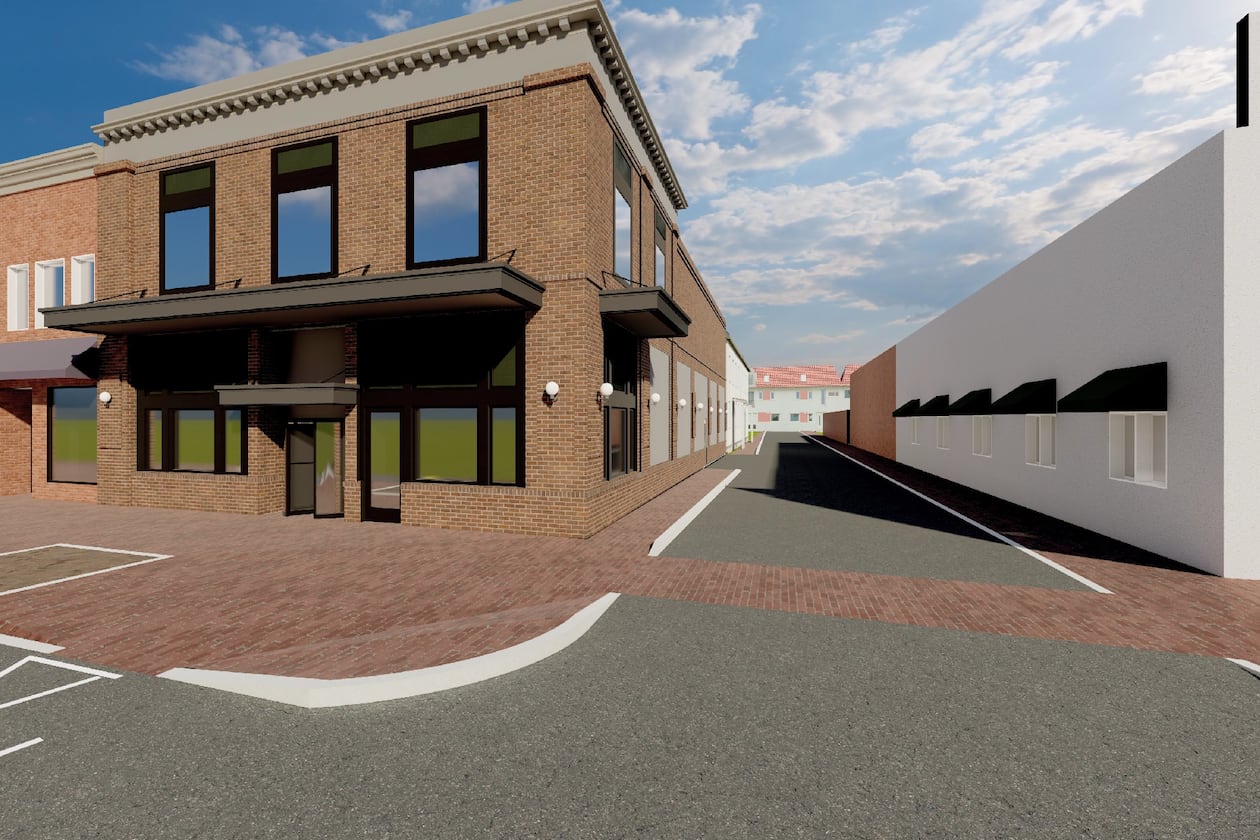 A conceptual rendering of a new Ted's Montana Grill approved to be built on Marietta Square. (Credit: Marietta Historic Board of Review)