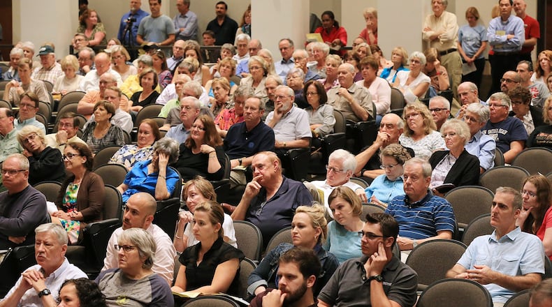 Residents, community leaders, supporters and opponents filled the Lakeside High School auditorium Sept. 30 for a debate about the merits of incorporation for the proposed cities of Tucker and LaVista Hills. (Curtis Compton / ccompton@ajc.com)