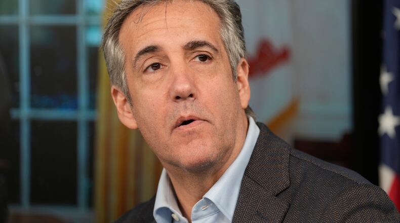 FILE - Michael Cohen speaks during a news conference announcing his new radio show in New York, July 13, 2026. (AP Photo/Seth Wenig, File)