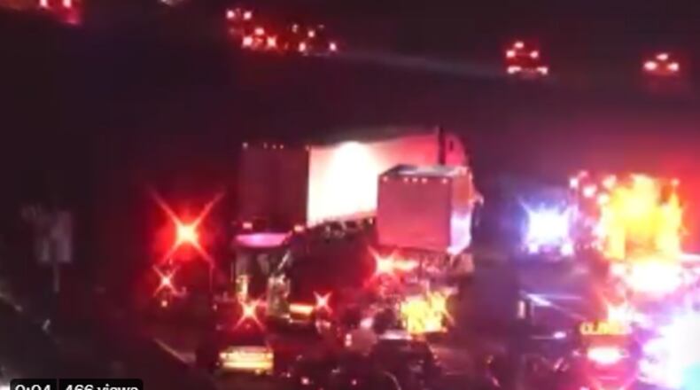 According to investigators, the man lost control of his car and struck several other vehicles before it came to rest under the carriage of a tractor-trailer. (Credit: Channel 2 Action News)